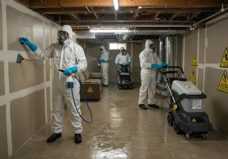 Basement Moisture Removal and Structural Drying process in Newkirk, OK